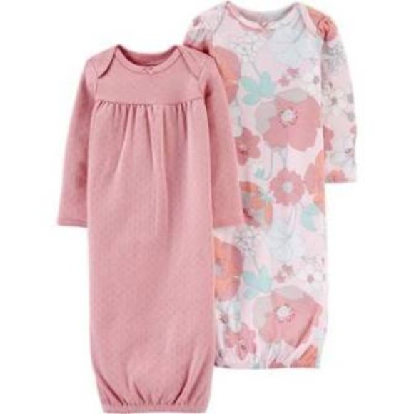 NWOT! 2 Pack Carter's Preemie Sleep Gowns - Picture 1 of 8